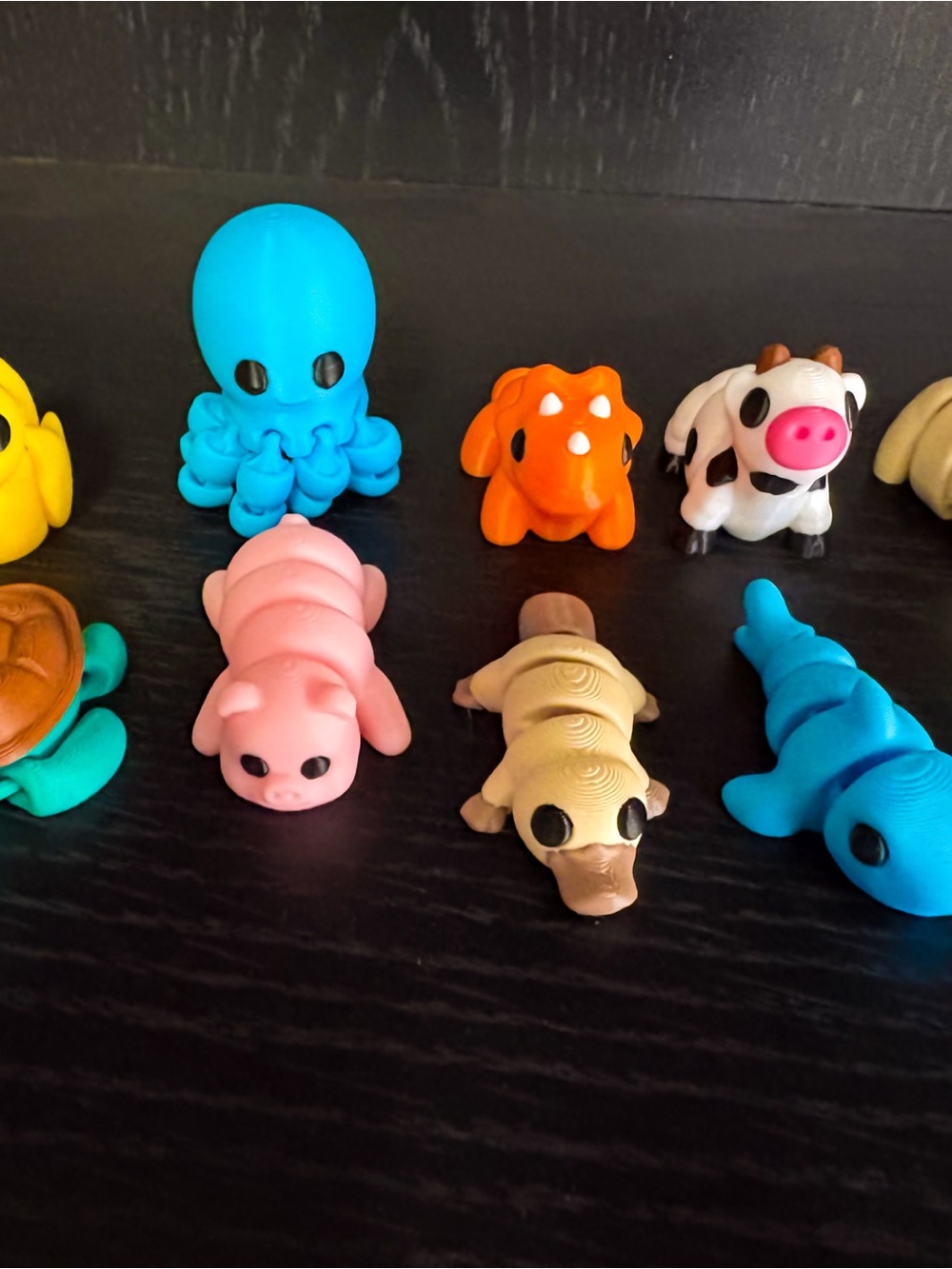 Cute Small Pets Fidget Animal Toy Set - Pink, Blue, Orange, Cream
